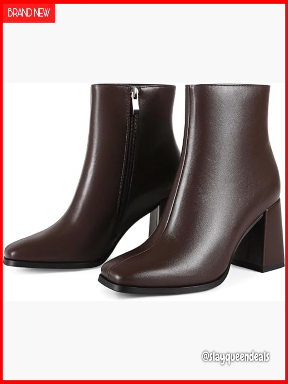 Square Toe Ankle Boots Chunky Block Heel Dressy Booties Office Party Daily Wear